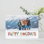ハッピーホリデーカラフルフォトカード シーズンカード (スタンド正面)