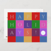 ハッピーホリデーカラフル幾何学的ビジネスロゴ シーズンポストカード (正面/裏面)