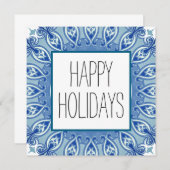 ハッピーホリデーカードブルー (正面/裏面)