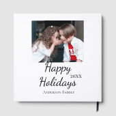 ハッピーホリデーキッズ家族の写真モダンギフト文字 ゲストブック (裏面)
