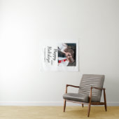 ハッピーホリデーキッズ家族の写真モダンギフト文字 タペストリー (インサイチュ(横))