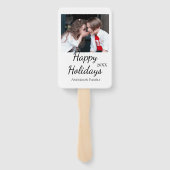 ハッピーホリデーキッズ家族の写真モダンギフト文字 ハンドファン (裏面)
