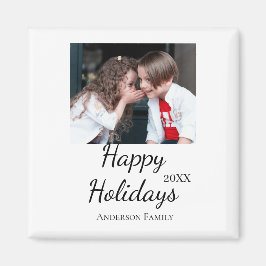 ハッピーホリデーキッズ家族の写真モダンギフト文字 マグネット