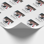 ハッピーホリデーキッズ家族の写真モダンギフト文字 ラッピングペーパー (角)