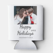 ハッピーホリデーキッズ家族の写真モダンギフト文字 缶クーラー (裏面)
