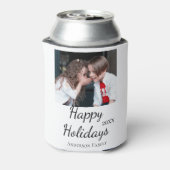 ハッピーホリデーキッズ家族の写真モダンギフト文字 缶クーラー (缶裏面)