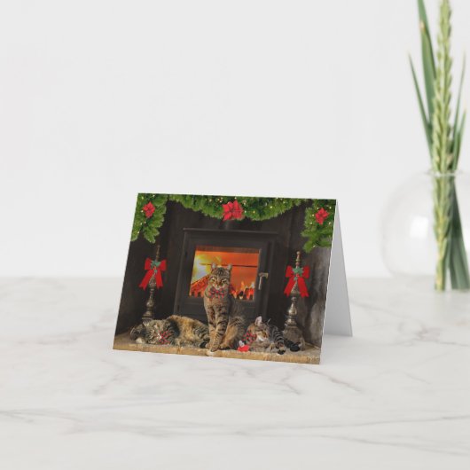 「ハッピーホリデーキャッツ」ノート ノートカード (正面)