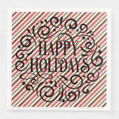 ハッピーホリデーキャンディーケーングリーンと赤いストライプ (正面)