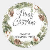 ハッピーホリデーギフトエンベロープクリスマスプレゼントC ラウンドシール (正面)
