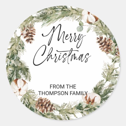 ハッピーホリデーギフトエンベロープクリスマスプレゼントC ラウンドシール (正面)