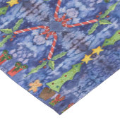 ハッピーホリデークラシッククリスマスのアイコン水色 ショートテーブルランナー (コーナー)