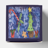 ハッピーホリデークラシッククリスマスのアイコン水色 フェイバーボックス (上部)