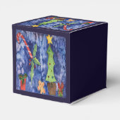 ハッピーホリデークラシッククリスマスのアイコン水色 フェイバーボックス (裏面サイド)