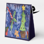 ハッピーホリデークラシッククリスマスのアイコン水色 フェイバーボックス (裏面サイド)