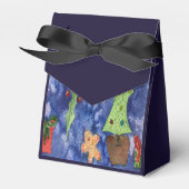 ハッピーホリデークラシッククリスマスのアイコン水色 フェイバーボックス (正面サイド)