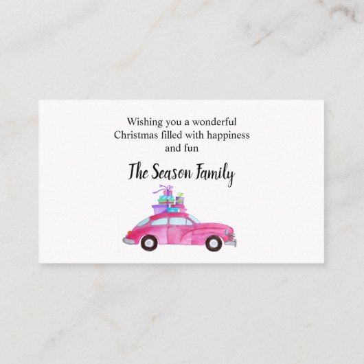 ハッピーホリデークラシックズカーウォーターカラー エンクロージャーカード (裏面)