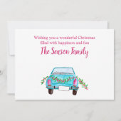 ハッピーホリデークラシックズカーウォーターカラー 招待状 (裏面)