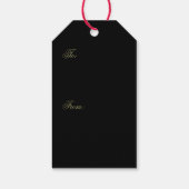 ハッピーホリデークラシックズ黒と金ゴールドギフトラベル ギフトタグ (裏面)