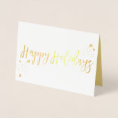 ハッピーホリデークラシックタイポグラフィデザイン 箔カード (正面)