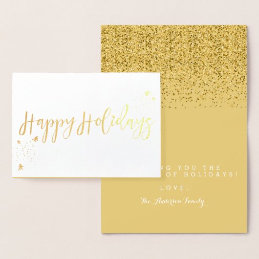 ハッピーホリデークラシックタイポグラフィデザイン 箔カード (ディスプレー)