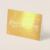 ハッピーホリデークラシックタイポグラフィデザイン 箔カード (正面)