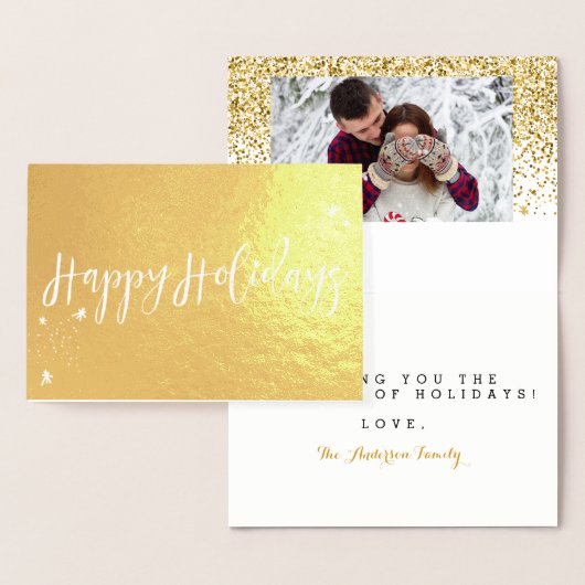 ハッピーホリデークラシックタイポグラフィデザイン 箔カード (ディスプレー)