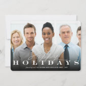 ハッピーホリデークラシックタイポグラフィ写真企業の シーズンカード (正面)