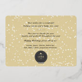 ハッピーホリデークラシックタイポグラフィ写真企業の 箔シーズンカード (裏面)