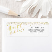 ハッピーホリデークラシックタイポグラフィ&グリッター ラベル (インサイチュ)