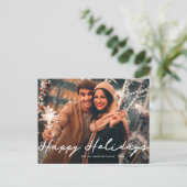 ハッピーホリデークリスマスの写真カード ポストカード (スタンド正面)