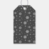 ハッピーホリデークリスマスの水色の雪の松 ギフトタグ (裏面)