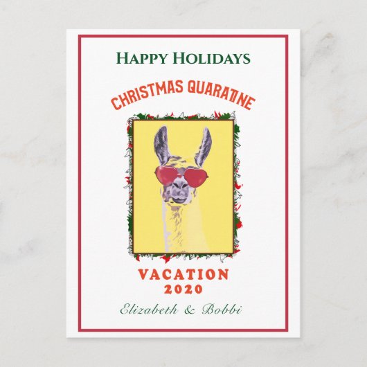 ハッピーホリデークリスマスウォーターカラーカスタムおもしろい シーズンポストカード (正面)