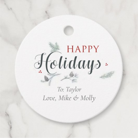 ハッピーホリデークリスマスギフトタグ フェイバータグ (正面)