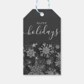 ハッピーホリデークリスマスグリッターシルバーNo Photo ギフトタグ (正面)