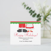 ハッピーホリデークリスマスサンタクロース&ミセス葉書 シーズンポストカード (スタンド正面)