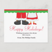 ハッピーホリデークリスマスサンタクロース&ミセス葉書 シーズンポストカード (正面)