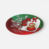 ハッピーホリデークリスマスベア ペーパープレート (アングル)