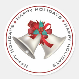 ハッピーホリデークリスマスベル ラウンドシール