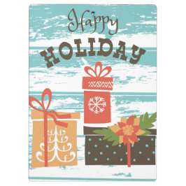 ハッピーホリデークリスマスホリデープレゼント クリップボード