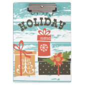 ハッピーホリデークリスマスホリデープレゼント クリップボード (正面)