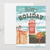 ハッピーホリデークリスマスホリデープレゼント シーズンカード (正面/裏面)