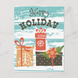 ハッピーホリデークリスマスホリデープレゼント シーズンポストカード