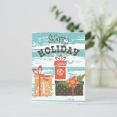 ハッピーホリデークリスマスホリデープレゼント シーズンポストカード (スタンド正面)