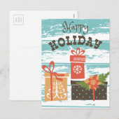 ハッピーホリデークリスマスホリデープレゼント シーズンポストカード (正面/裏面)