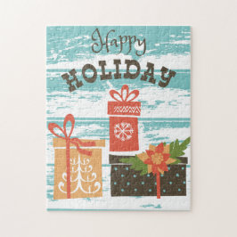 ハッピーホリデークリスマスホリデープレゼント ジグソーパズル