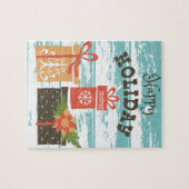 ハッピーホリデークリスマスホリデープレゼント ジグソーパズル (横)