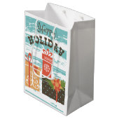 ハッピーホリデークリスマスホリデープレゼント ミディアムペーパーバッグ (裏面アングル)