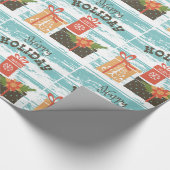 ハッピーホリデークリスマスホリデープレゼント ラッピングペーパー (角)