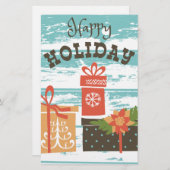 ハッピーホリデークリスマスホリデープレゼント 便箋 (正面/裏面)