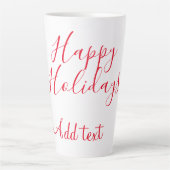 ハッピーホリデークリスマスレッド書道シンプルmi カフェラテマグ (正面)